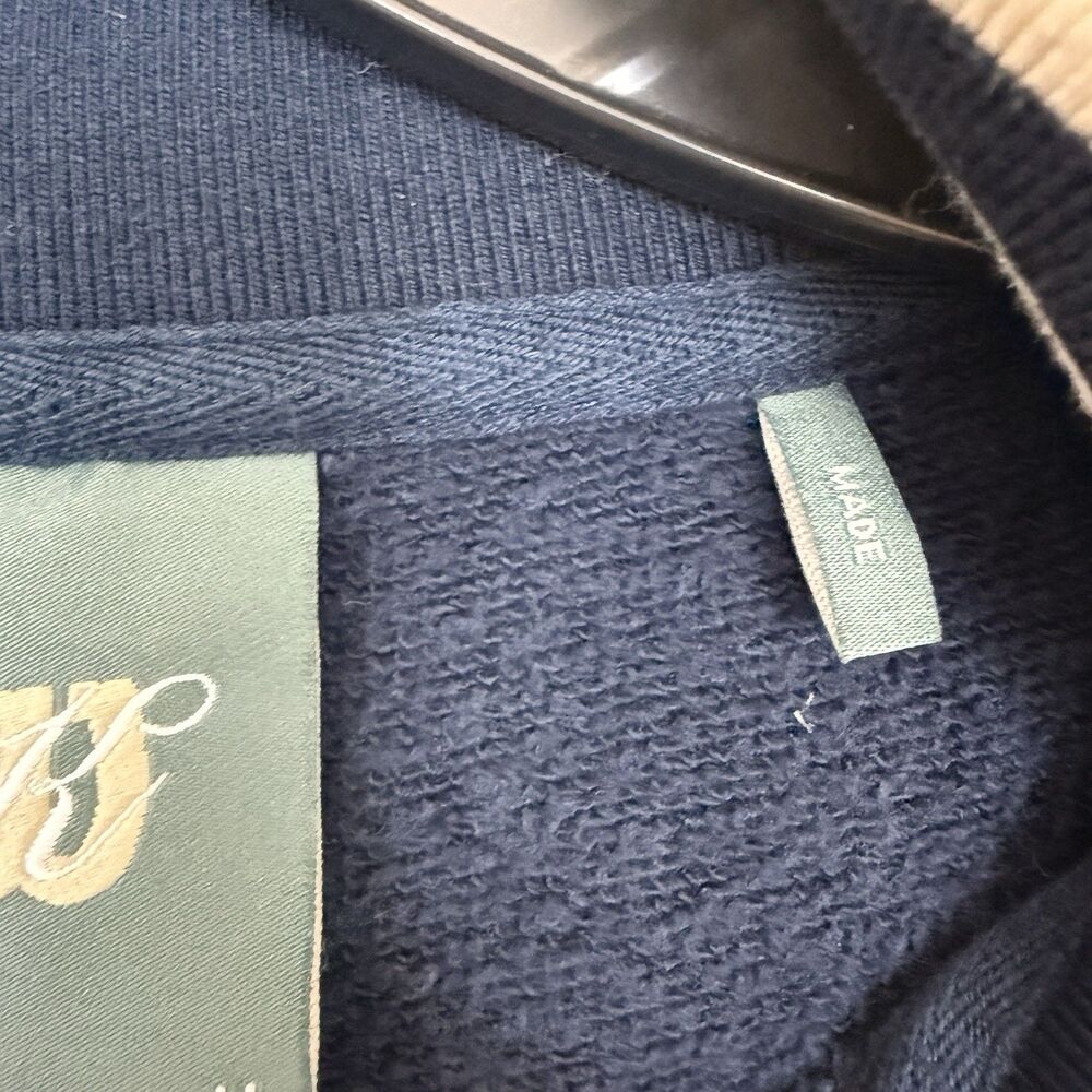 Kith x Wilson Cropped Sweatshirt Quarter Zip Pullover Womens Sz Medium Navy Blue - Picture 8 of 14